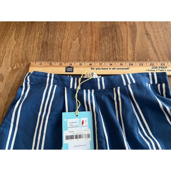 Compania Fantastica Women’s Blue Stripe Shorts Size Small S NWT $66 - Picture 6 of 7